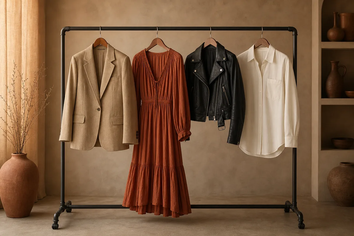 Portant de vêtements illustrant plusieurs familles de style vestimentaire féminin